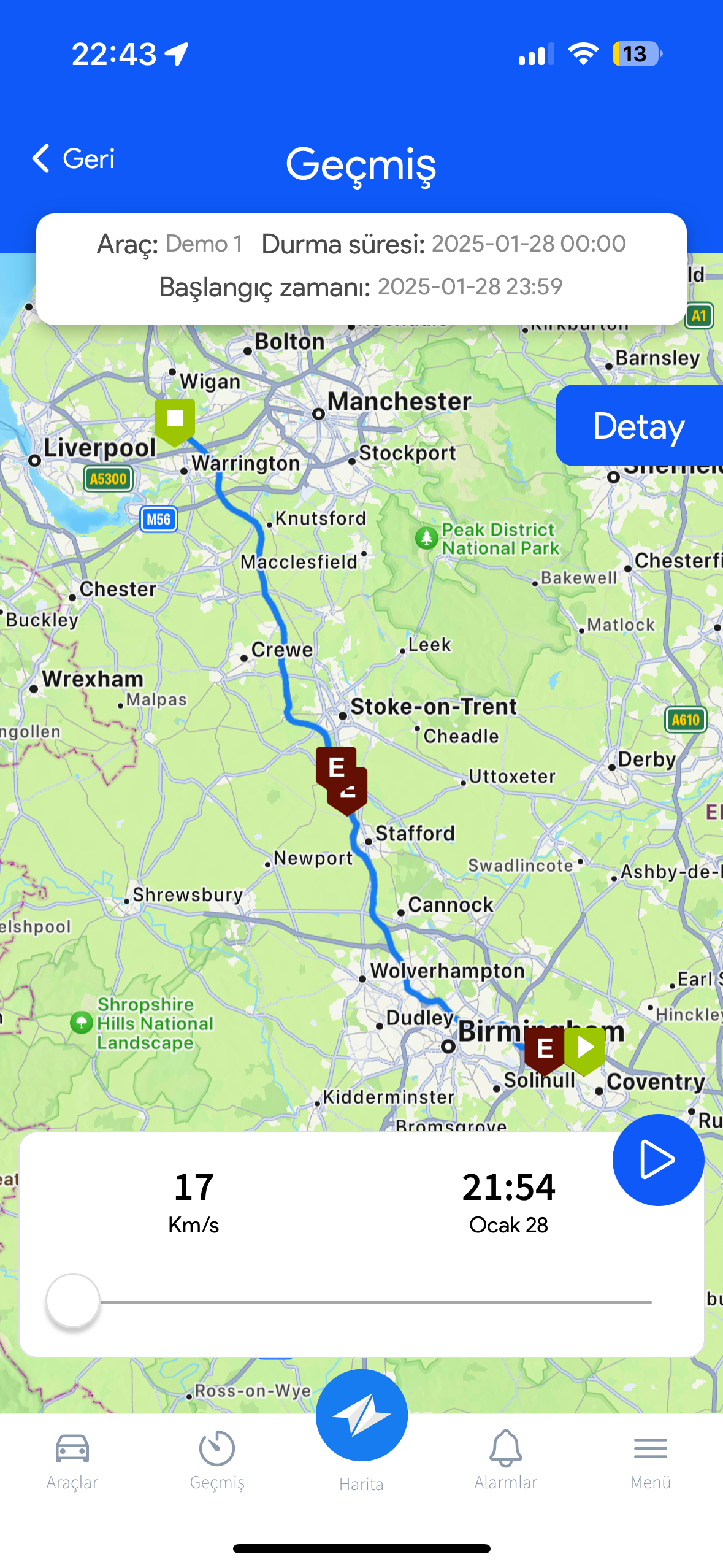 Safari GPS Araç Takip Uygulaması - Harita Görünümü